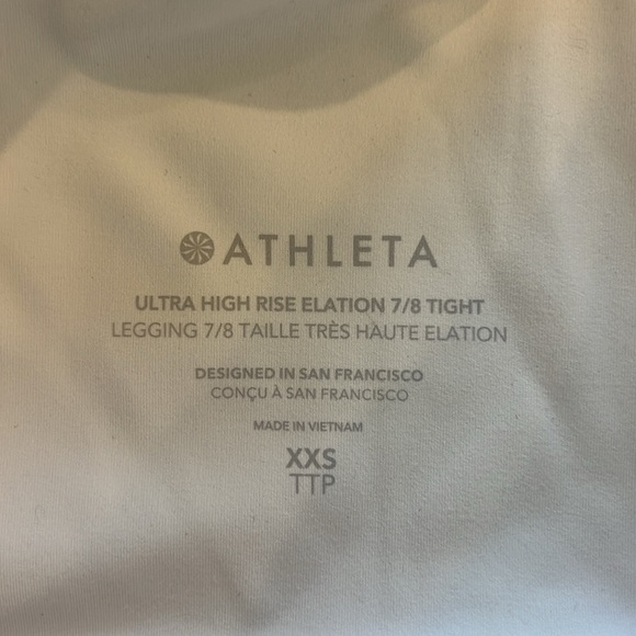 ATHLETA Women's Elation Ultra High Rise 7/8 Legging Size XXS In White - Picture 6 of 7